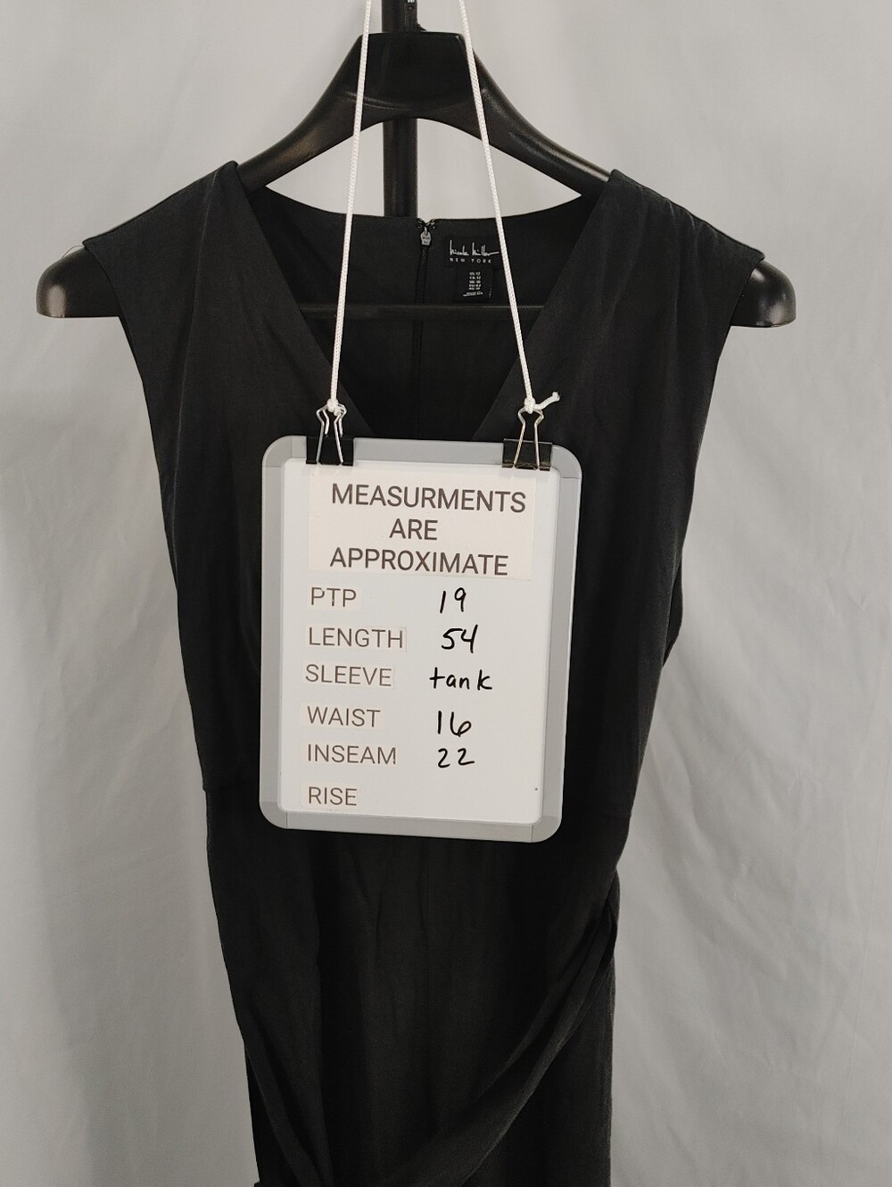Nicole Miller New York Black Tie Waist Jumpsuit Size 12 NWOT - Picture 14 of 15